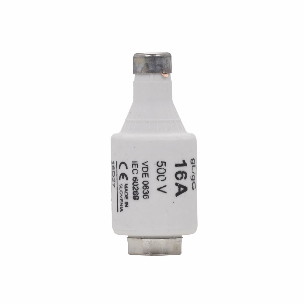 Eaton Bussmann series low voltage D fuse, 500V, 16A, 100 kAIC, Non Indicating, fuse, Class C gL/gG, Time delay, Holder, Grey