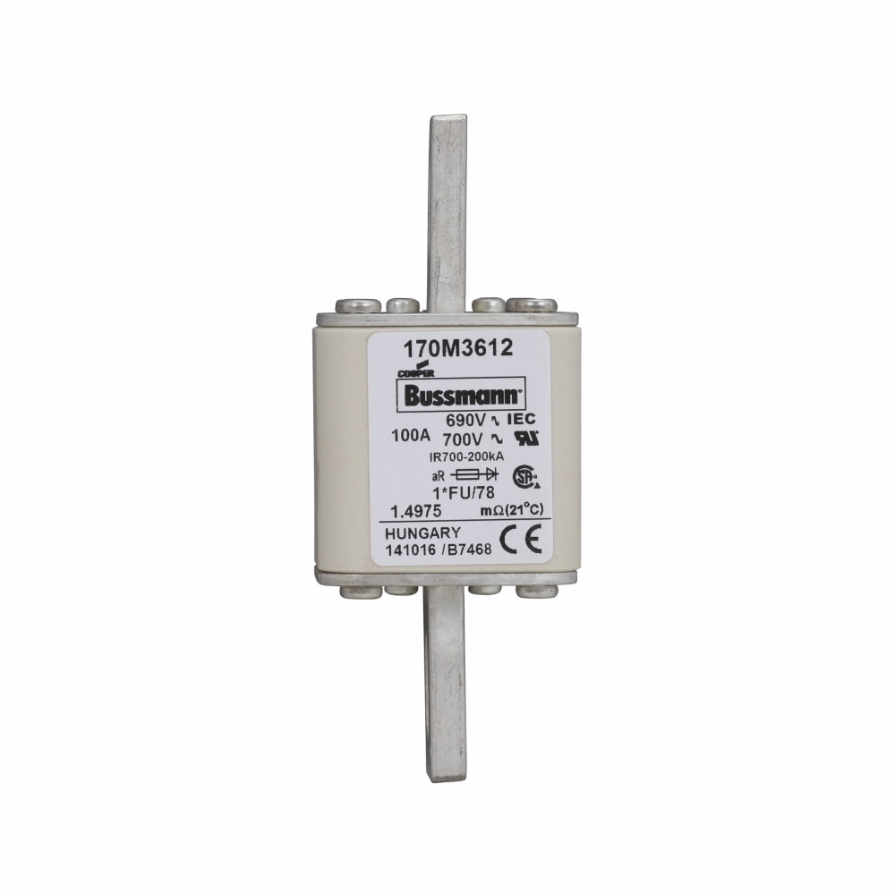 Product image for BUSS 170M3612 FUSE 100A 690V 1*FU/7