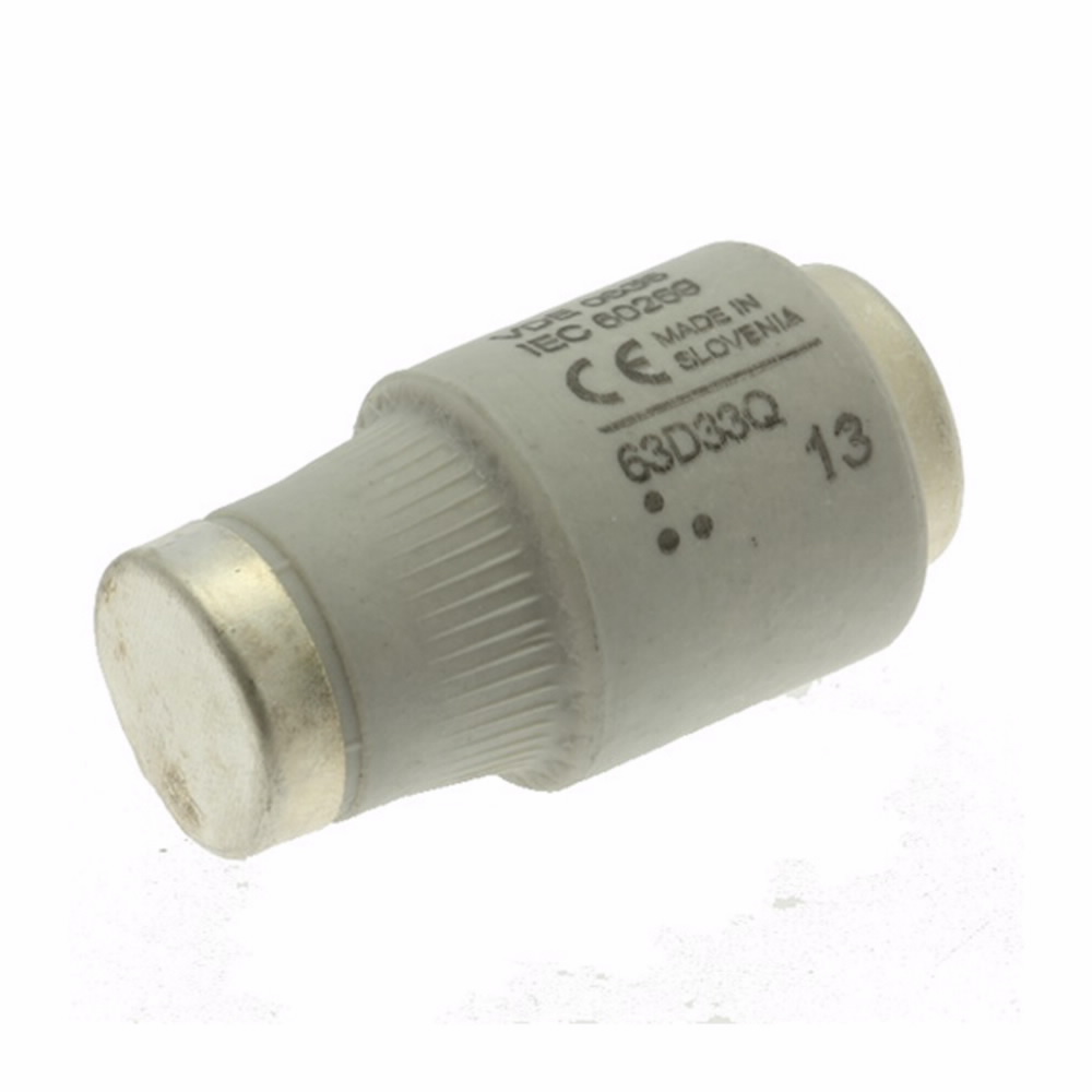 Eaton Bussmann series low voltage D fuse, Fast-acting, 500V, 63A, 50 kAIC, Non Indicating, fuse, Class gR, Fast acting, Copper, Ceramic body