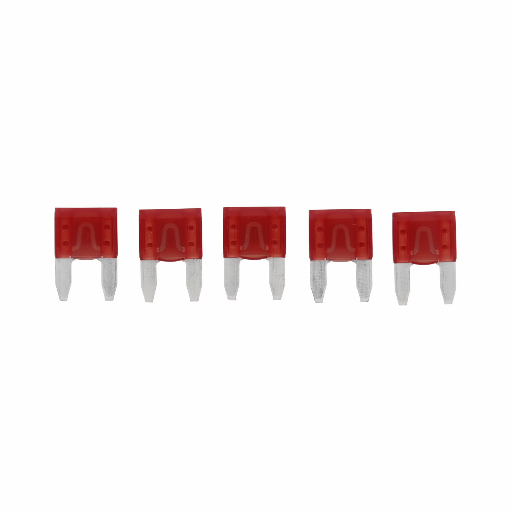 Eaton Bussmann series ATM blade fuse, Color code red, 32 Vdc, 10A, 1 kAIC, Non Indicating, Blade fuse, Blade end, Colored plastic housing, zinc fuse element