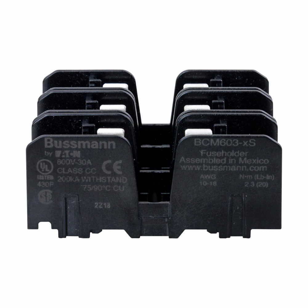 Product image for BUSS BCM603-3S CC FUSE BLOCK W/ SCR