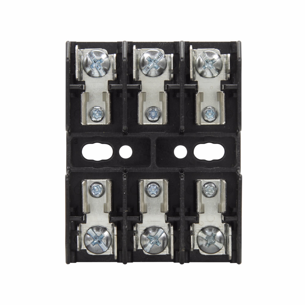 Eaton Bussmann series BG open fuse block, 600V, 0.18-15A, Screw/Quick Connect, Three-pole