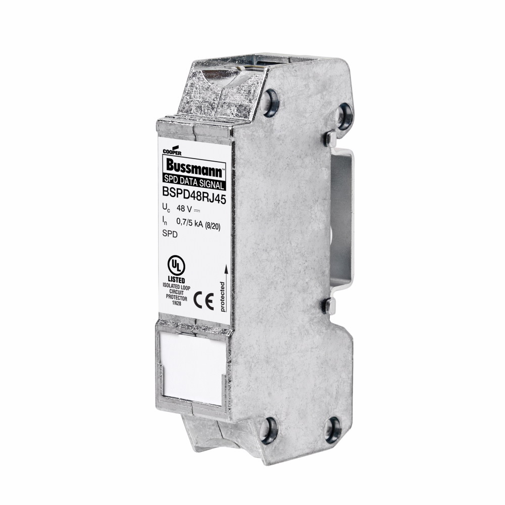 Product image for Eaton Bussmann BSPD48RJ45 48 Volt Din Rail Surge Protection Device
