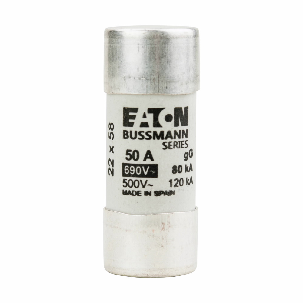 Product image for Bussmann Series C22G50 22 x 58 mm 50 Amp 690 VAC Class GG/GL Cylindrical Fuse