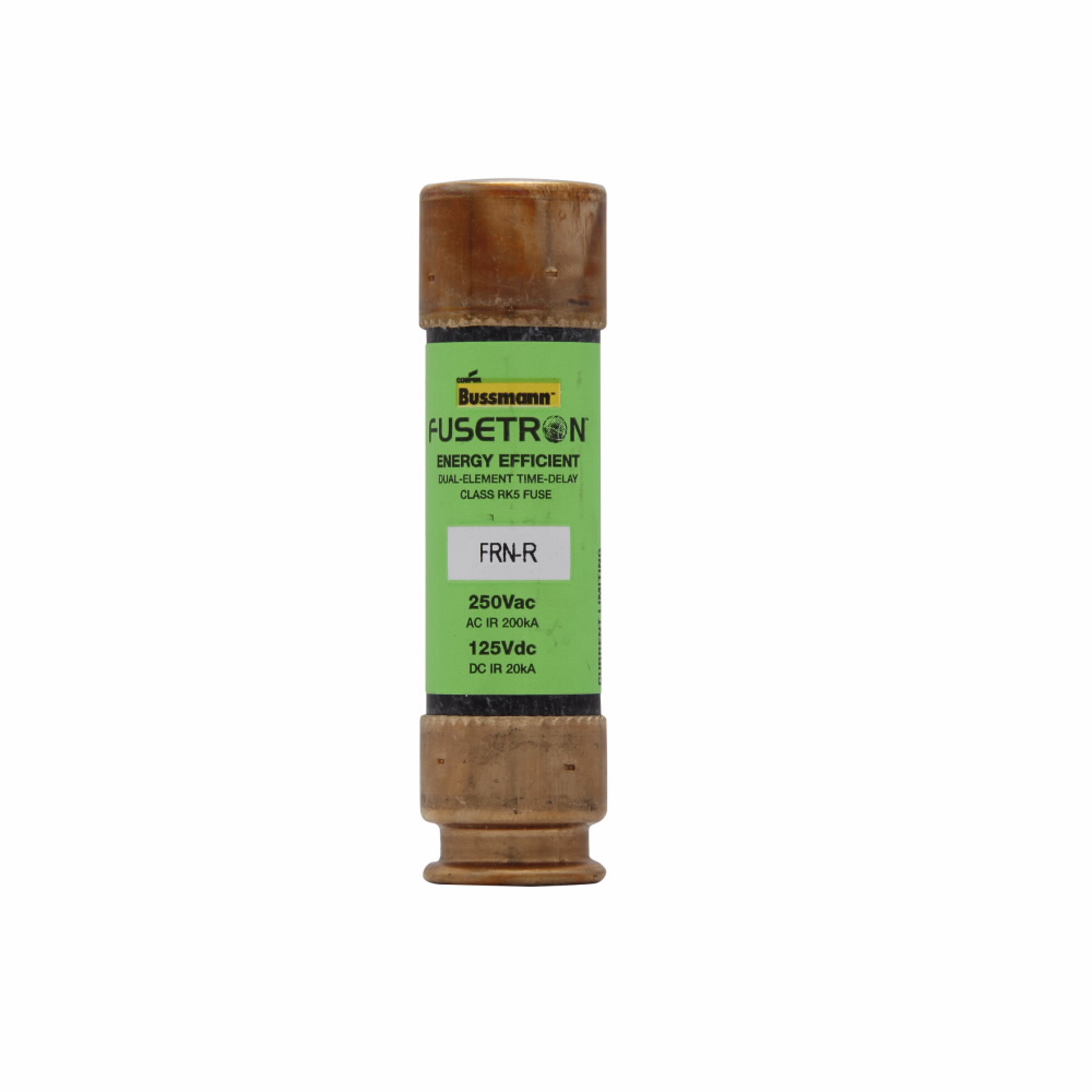 Eaton Bussmann series FRN-R fuse, 40 A, Dual, Class RK5, Non-indicating, Ferrule end x ferrule end, 10 sec at 500%, 20 kAIC at 125 Vdc,200 kAIC at 250 V, Standard, 250 V, 125 Vdc