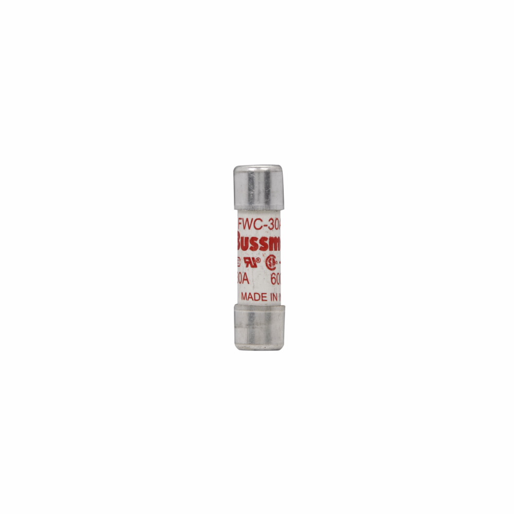Eaton Bussmann series FWC high speed cylindrical fuse, 500 Vac/dc (35-800A only), 12A, 200 kAIC Vac, 50 kAIC at 700 Vdc, Non Indicating, High speed fuse, Ferrule end X ferrule end