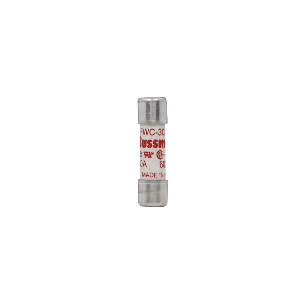 Eaton Bussmann series FWC high speed cylindrical fuse, 600V (UL), 32A, 200 kAIC at 300 Vdc, 50 kAIC at 300 Vdc, Non Indicating, High speed fuse, Ferrule end X ferrule end, Class aR, White, Ceramic