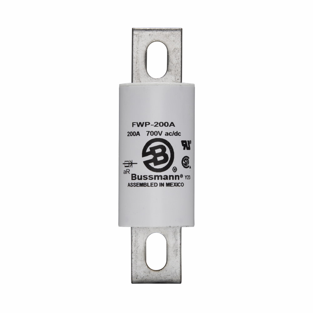 Eaton Bussmann series FWP high speed fuse, 200A RMS, 200 kAIC Vac, 50 kAIC at 700 Vdc, Non Indicating, High speed fuse, Blade end X blade end, Stud