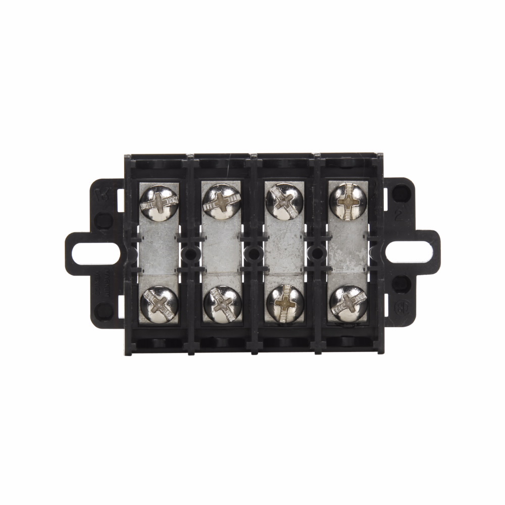 Double Row Terminal Block, 60A, Black, Eight-pole, 105 Degrees C, 600V, Molded nuclear grade noryl base, 20 lb-in, 0.625 in