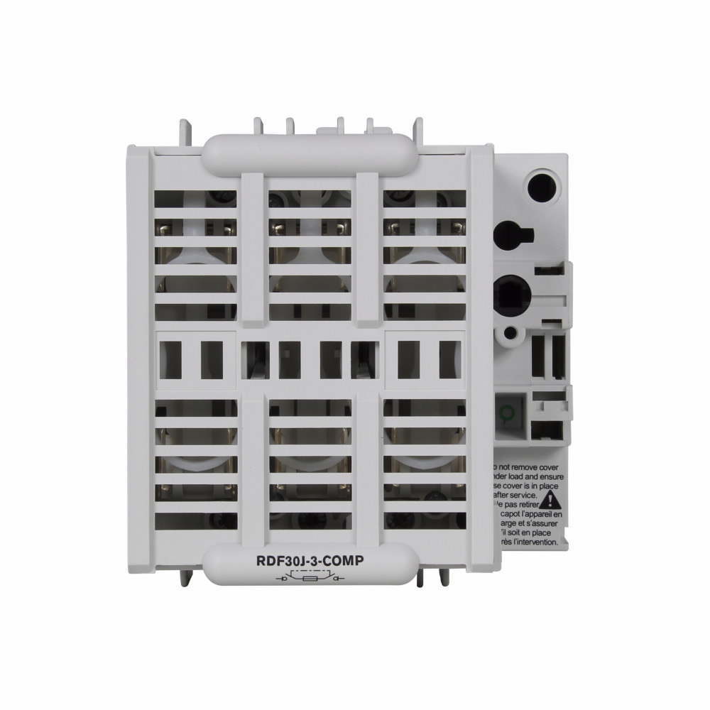 Eaton Bussmann series RDF fused rotary disconnect switch, Compact switch, Front handle operation, Fuse class J, 600V, 30A, Fused disconnect switch - RDF30J-3-COMP