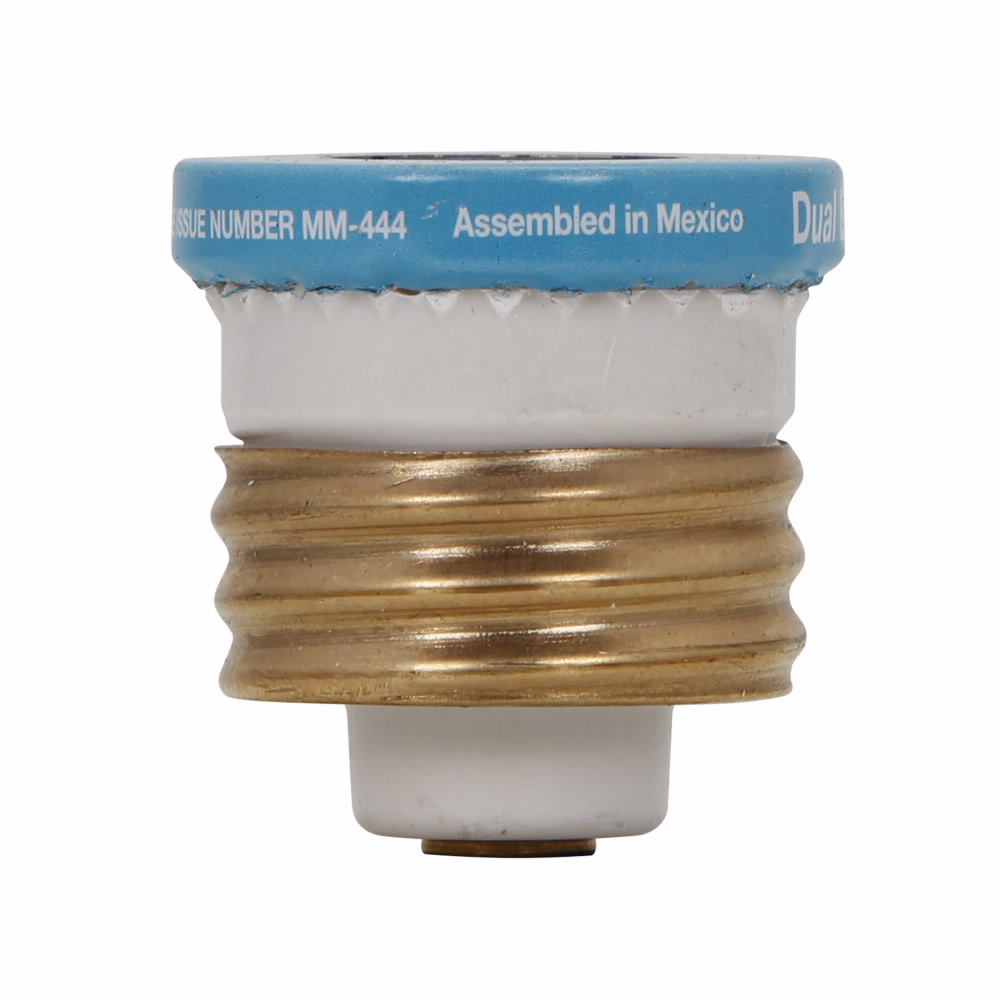 Eaton Bussmann series Type T plug fuse, plug fuse, time delay, heavy duty, 6 A, 125 Vac, 10 kAIC (RMS Symmetrical) interrupt rating, 10 kA short circuit rating, threaded mount, duel element, plastic body, brass thread, edison base