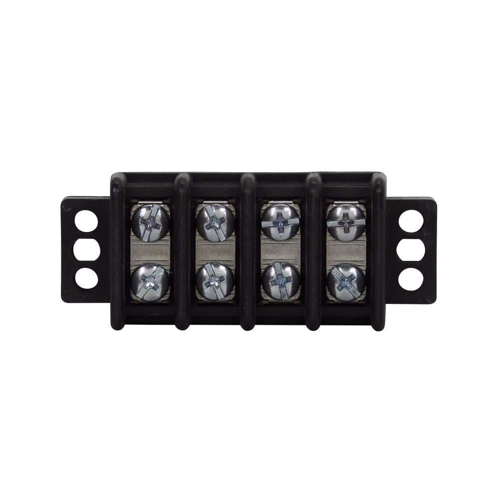 Double Row Terminal Block, 30A, Black, Eleven-pole, -40 to 130 Degrees C, Breakdown voltage 7500V, Barrier, 600V, Tin-plated brass terminal, nickel-plated brass philslot screw, 16 lb-in, 0.562 in