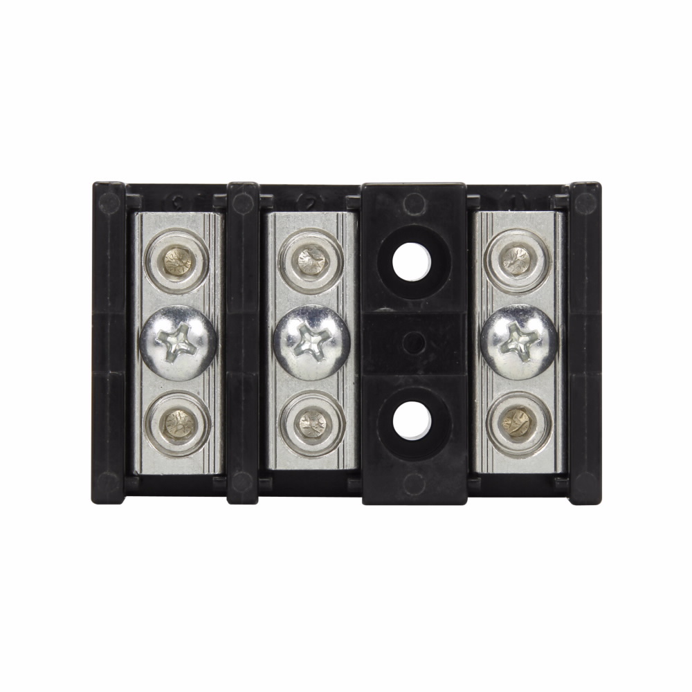 Eaton Bussmann series power terminal block, 600 Vac, 600 Vdc, 115A, Power terminal block, Three-pole, SCCR: 10 kA - 14002-3H