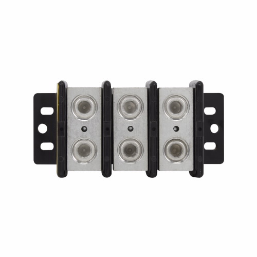 Eaton Bussmann series power splicer block, 600 Vac, 600 Vdc, 310A, Power splicer block, Three-pole, Splicer, SCCR: 10 kA, Black, Molded Thermoplastic