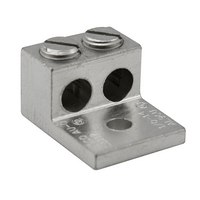 Product image for Ilsco AU-0 Aluminum Mechanical Lug, Conductor Range 1/0-14, 2 Ports, 1 Hole, 1/4in Bolt Size, Tin Plated, UL, CSA
