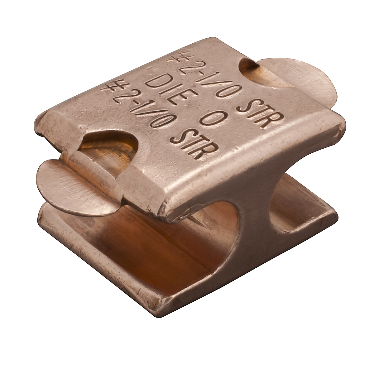 Product image for Ilsco CDT-303-8 Permaground Copper Grounding H-Tap, Double Tab, Main Conductor Range 1/0-2, Tap Range 1/0-2
