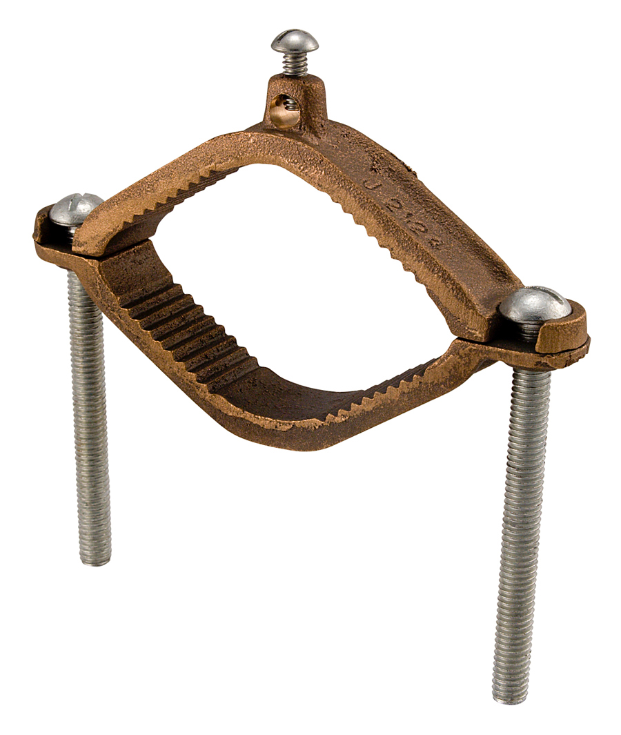 Product image for Ilsco J2124 Permaground Bronze Ground Clamp, Conductor Range 4-10, Pipe Sizes 2-1/2 to 4in