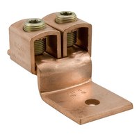 Product image for Ilsco LU-4 Copper Mechanical Lug Offset, Conductor Range 350-1/0, 2 Ports, 1 Hole, 3/8in Bolt Size, UL, CSA