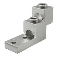 Product image for Ilsco PB2-600 Aluminum Panelboard Lug, Dual Rated, Conductor Range 600-2, 2 Ports, 2 Holes, 3/8in Bolt Size, 1-3/8in Hole Spacing, Tin Plated, UL, CSA