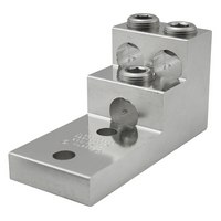 Product image for Ilsco PB3-600-2N Aluminum Panelboard Lug, Dual Rated, Conductor Range 600-2, 3 Ports, 2 Holes, 1/2in Bolt Size, 1-3/4in Hole Spacing, Tin Plated, UL, CSA