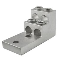 Product image for Ilsco PB2-750-2N Aluminum Panelboard Lug, Dual Rated, Conductor Range 750-1/0, 2 Ports, 2 Holes, 1/2in Bolt Size, 1-3/4in Hole Spacing, Tin Plated, UL, CSA