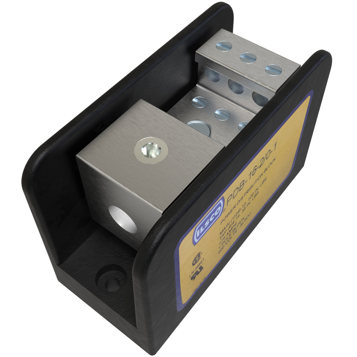 Ilsco PDB162/01 Power Distribution Block, Dual Rated, Line Conductor