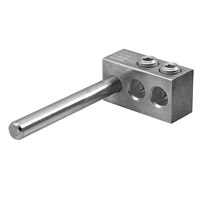 Product image for Ilsco PTT-2L-350-Z Aluminum Pole Type Overhead Transformer Lug, Dual Rated, Conductor Range 350-10, 2 Ports, Left Handed