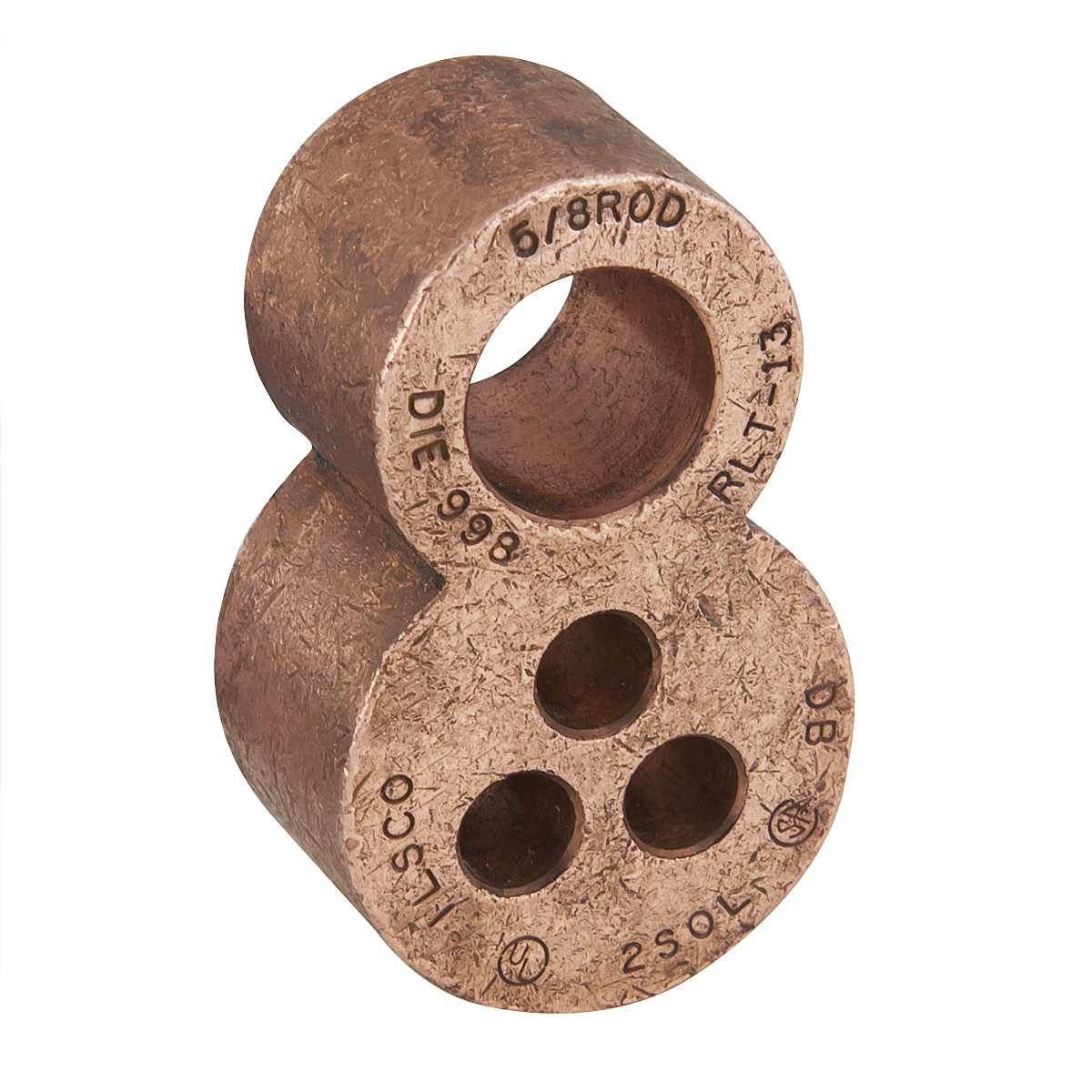 Product image for ILSCO RLT-13 CU CMP (3) #2 5/8 ROD