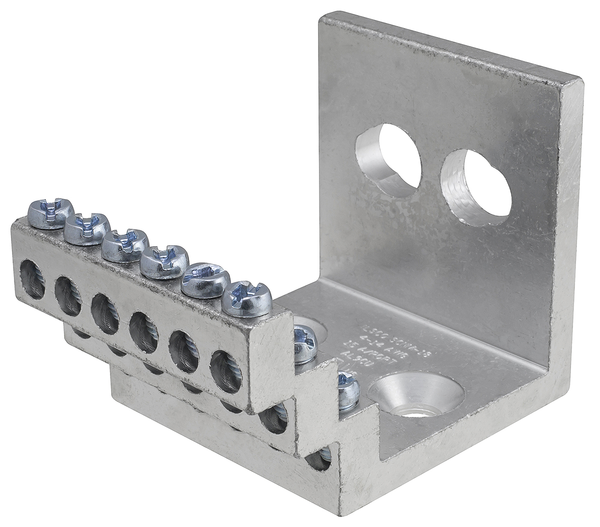 Product image for Ilsco SCNM-18 Aluminum Solar Combiner Node, Dual Rated, Main Conductor Range 4-14, Tap Range 1000-6, 18 Main Ports, 1-4 Tap Ports, Tin Plated, UL