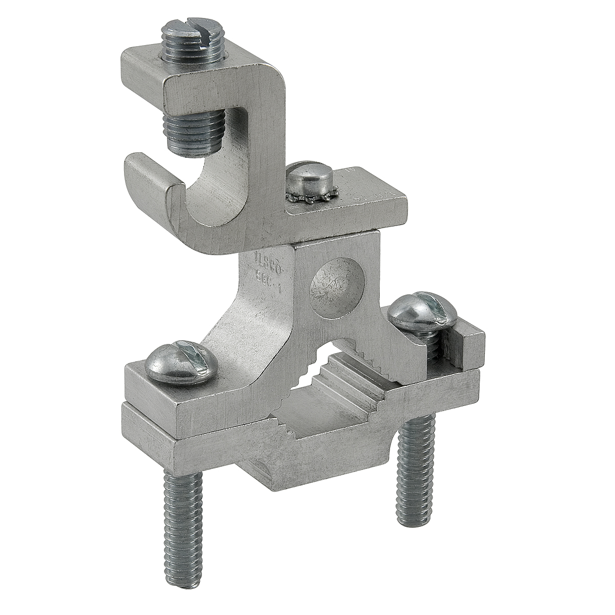 Product image for Ilsco SGC-1/0 Permaground Aluminum Ground Clamp, Dual Rated, Conductor Range 1/0-14, Pipe Sizes 1/2 to 1in, UL