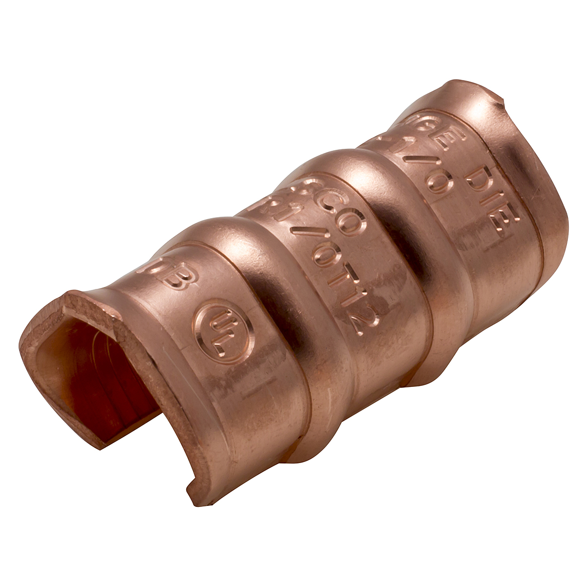Product image for Ilsco TWCTR1/0T12 Permaground Copper Thin Wall C-Tap, Main Conductor Range 1/0-1 Sol, Tap Range 4-12 Sol, Orange Color Code, UL