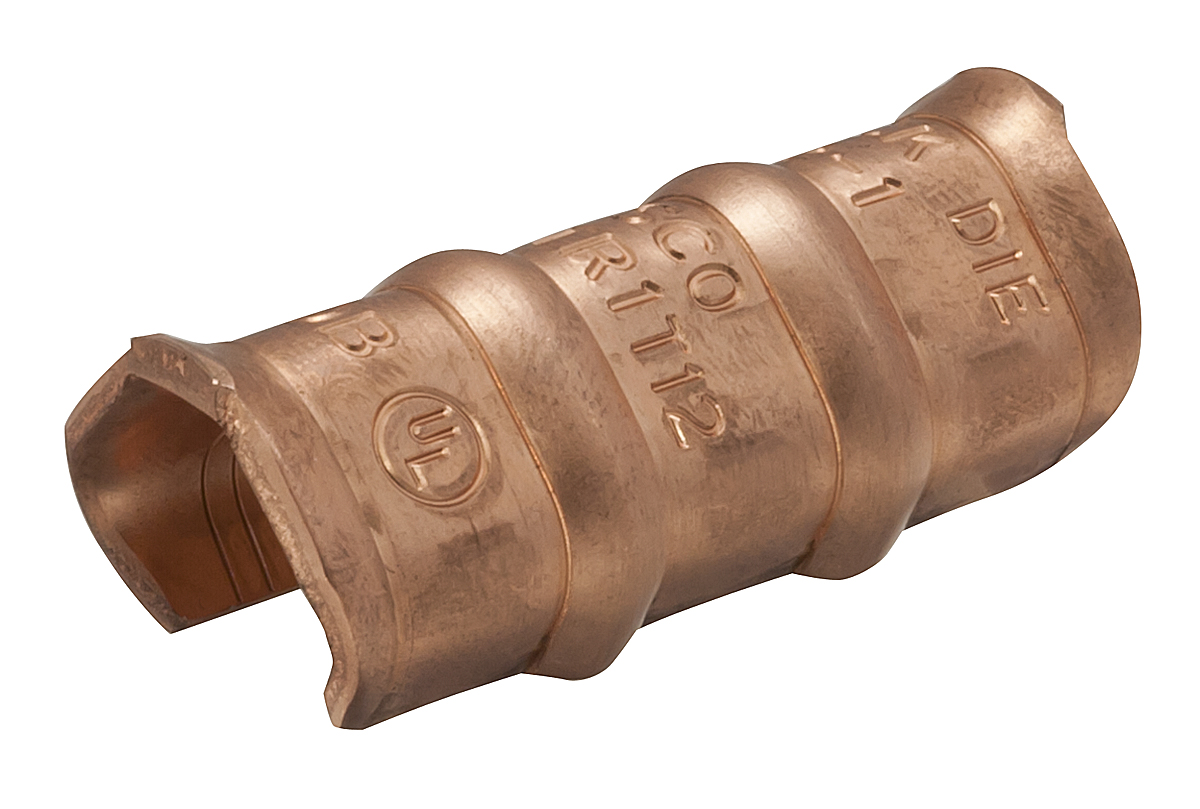 Product image for Ilsco TWCTR1T12 Permaground Copper Thin Wall C-Tap, Main Conductor Range 1-3, Tap Range 3-12, Black Color Code, UL