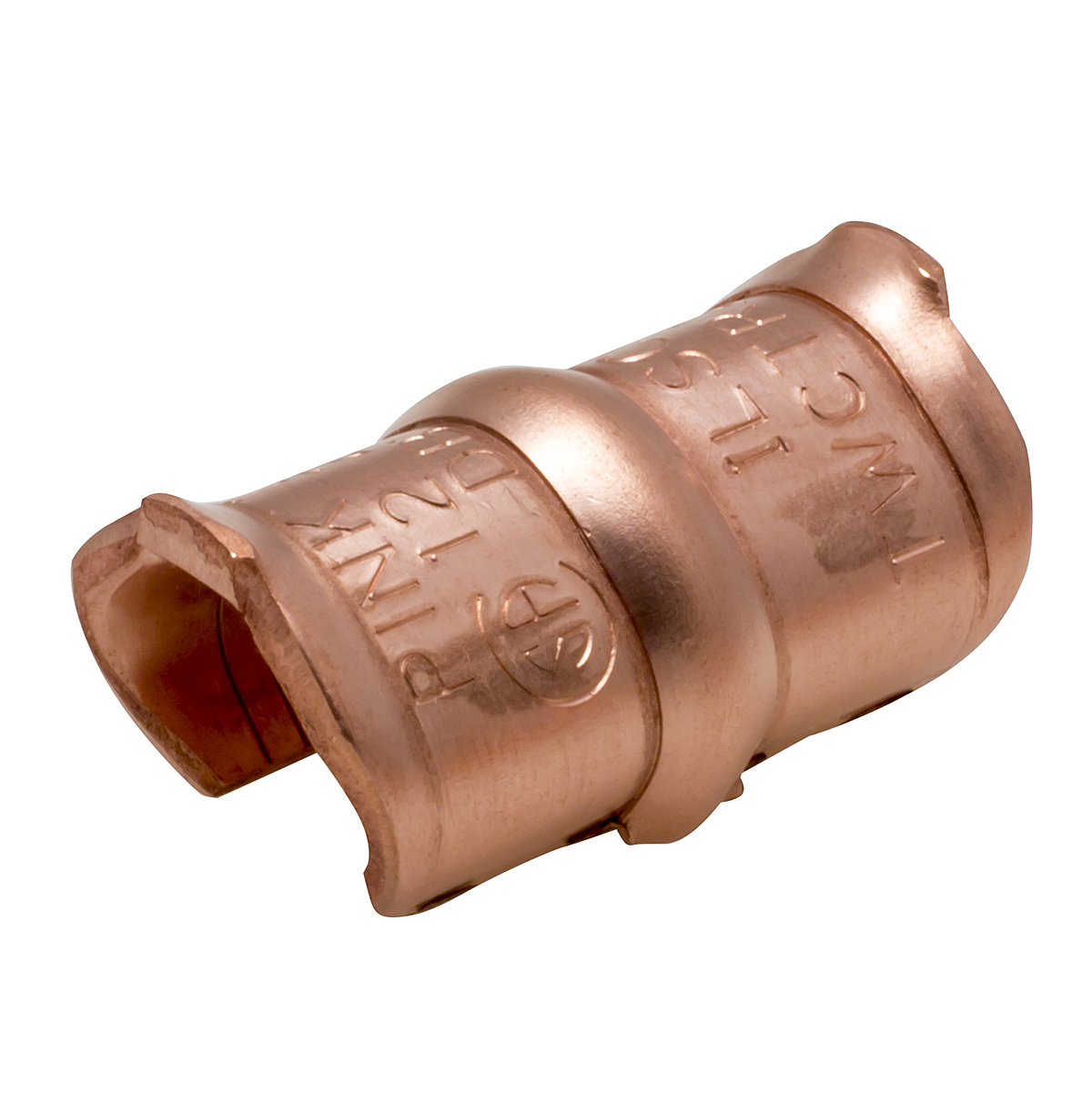 Product image for Ilsco TWCTR2T12 Permaground Copper Thin Wall C-Tap, Main Conductor Range 2-4, Tap Range 4-12, Pink Color Code, UL