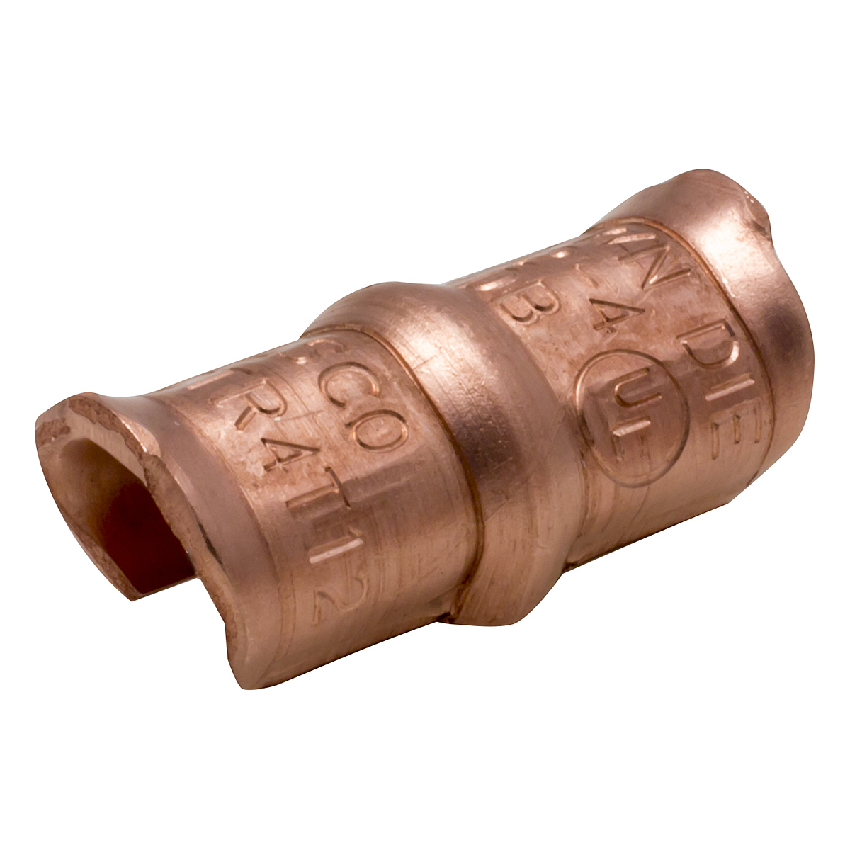 Product image for Ilsco TWCTR4T12 Copper Thin Wall C-Tap, Run 4-6 AWG, Tap 6-12 AWG, Brown Die