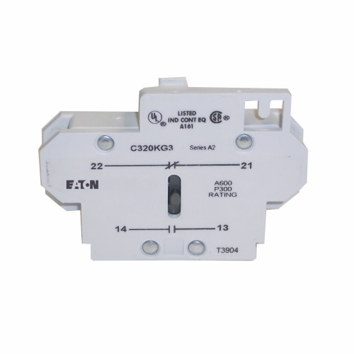 Product image for Eaton Electrical C320KG2 600 VAC 10 Amp 1NC Pressure Plate Terminal Contactor Auxiliary Contact