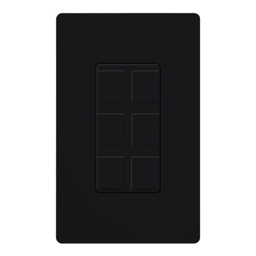 Claro 6-Port Frame, Gloss, field customizable in black