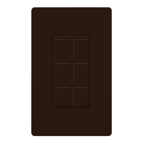 Claro 6-Port Frame, Gloss, field customizable in brown
