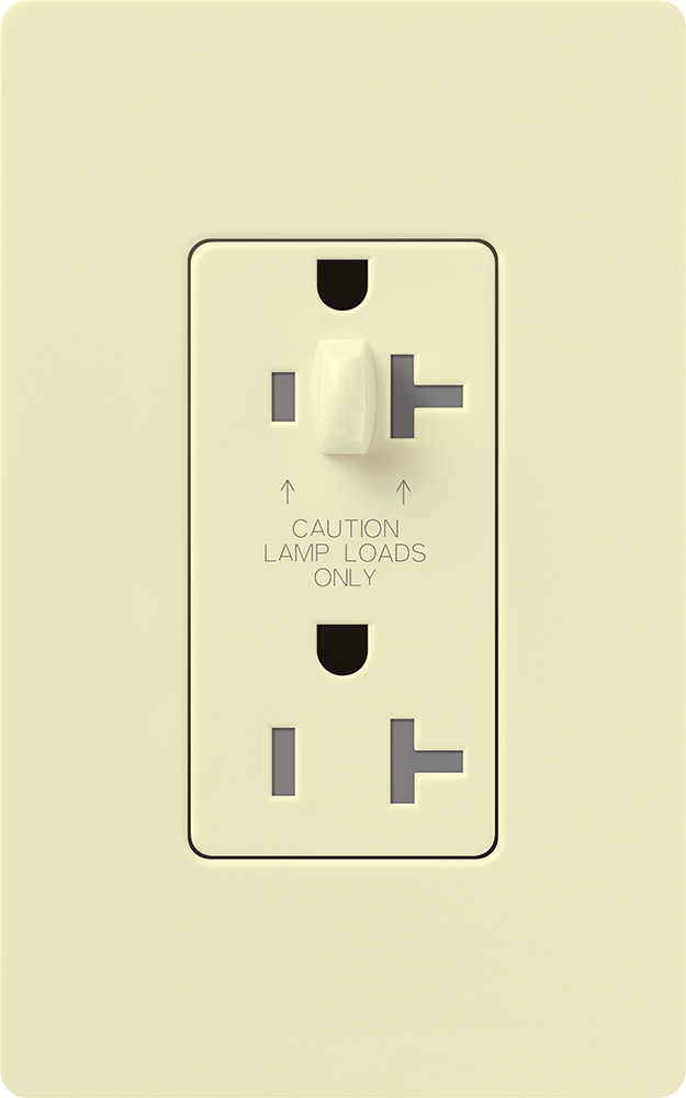 Claro, Gloss, Half  tamper resistant receptacle, 20A/125V in almond