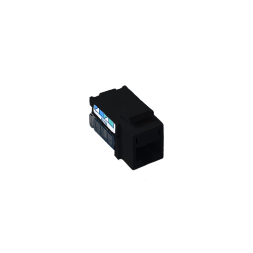 6-Port Frame and Connector- telephone jack 8-conductor, RJ45 category 5e (Gloss) in black