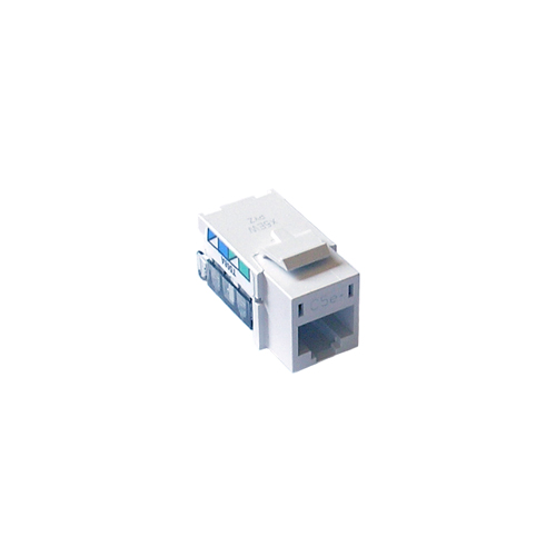 6-Port Frame and Connector- telephone jack 8-conductor, RJ45 category 5e (Gloss) in white