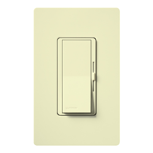 Diva Dimmer - Gloss Finish, Incandescent/Halogen, 3-way, 120V/1000W clamshell packaging in almond