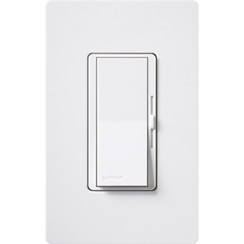 Diva Dimmer - Gloss Finish, Fluorescent or LED Dimming with 0-10V Ballasts and Drivers, Single-pole, 120V/30mA/16A in white