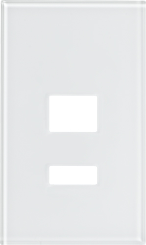 seeTouch Architectural non-insert style faceplate for 2-button keypad, with raise/lower in clear glass