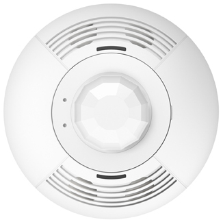 LOS Series CLNG-mount Occupancy Sensor, Dual Technology self-adaptive with additional contact closure output, relay module option, 20-24VDC, 2000 FT coverage, 360 degree field of view in white
