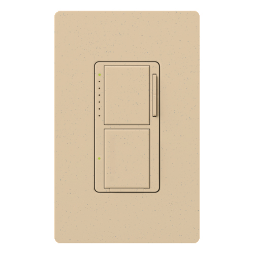 Maestro Incandescent/Halogen Dimmer and Switch, Single-pole, 120V/300W dimmer, 2.5A switch in desert stone