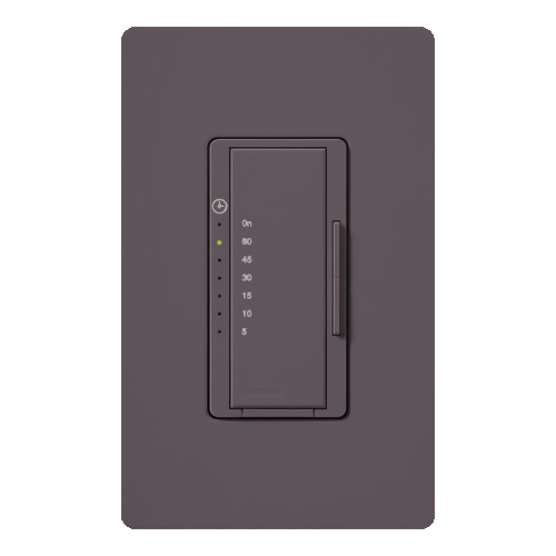Maestro Countdown Timer, Single-pole, no neutral required, 120V/600W/VA (5A) in plum