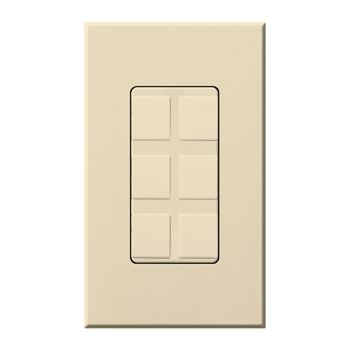 Architectural Series Wallplate Field-customizable 6-port frame in beige