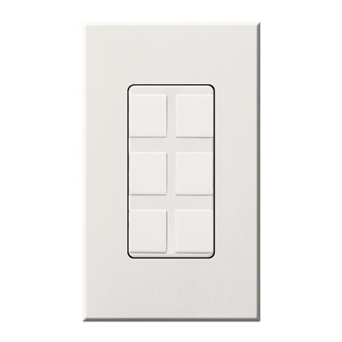Architectural Series Wallplate Field-customizable 6-port frame in white