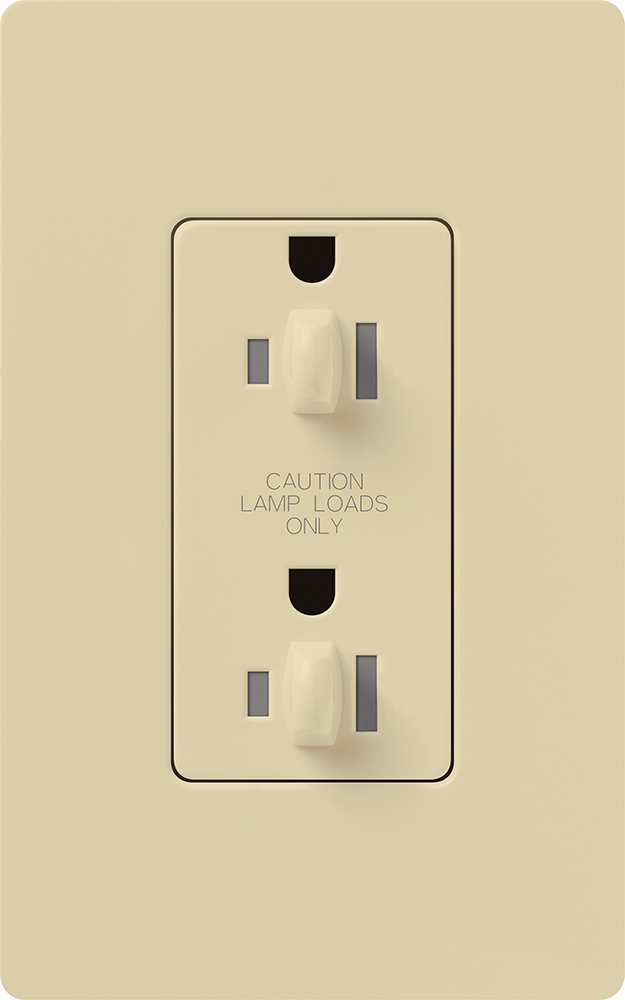 Dual  tamper resistant receptacle (Gloss), 20A/125V in ivory
