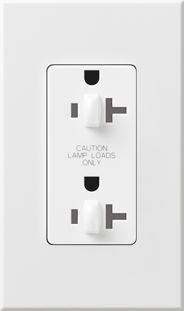 Dual  tamper resistant receptacle (Gloss), 20A/125V in white